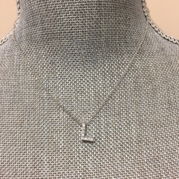 .925 Sterling 1/2" Initial CZ Necklaces, NWT - Picture 4 of 5