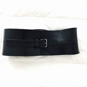 Banana Republic Black Leather Wide Corset Belt XS