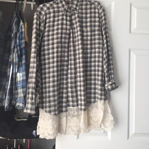 Hand sewn lace flannel