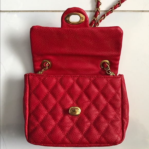 Red With Gold Accent Crossbody Bag - Picture 4 of 4