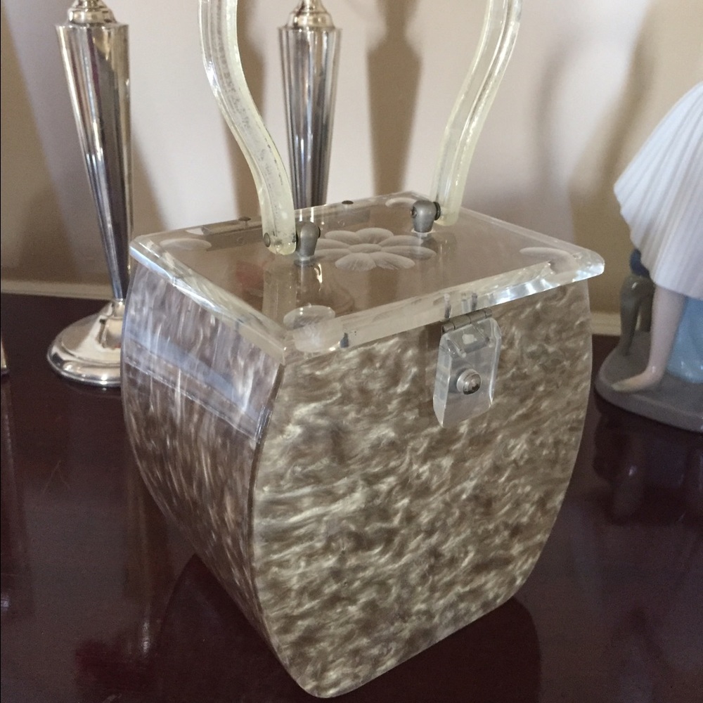 Vintage 1950's Lucite box purse.