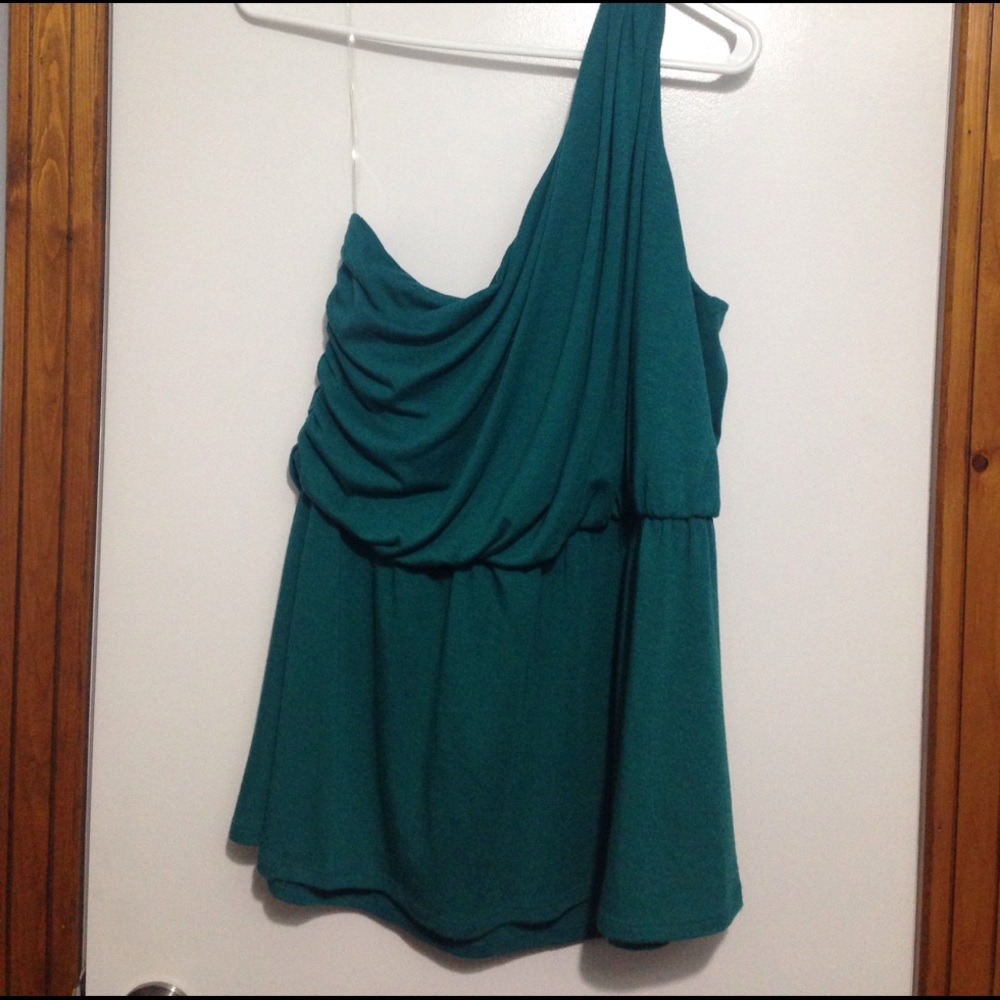 Green One Shoulder Top