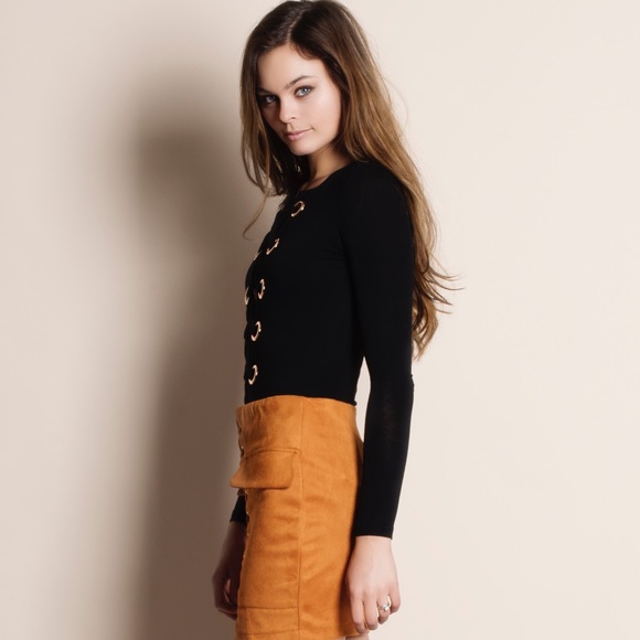 Lace Up Eyelet Bodysuit - Picture 3 of 5