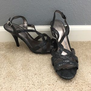 Calvin Klein snakeskin high heels
