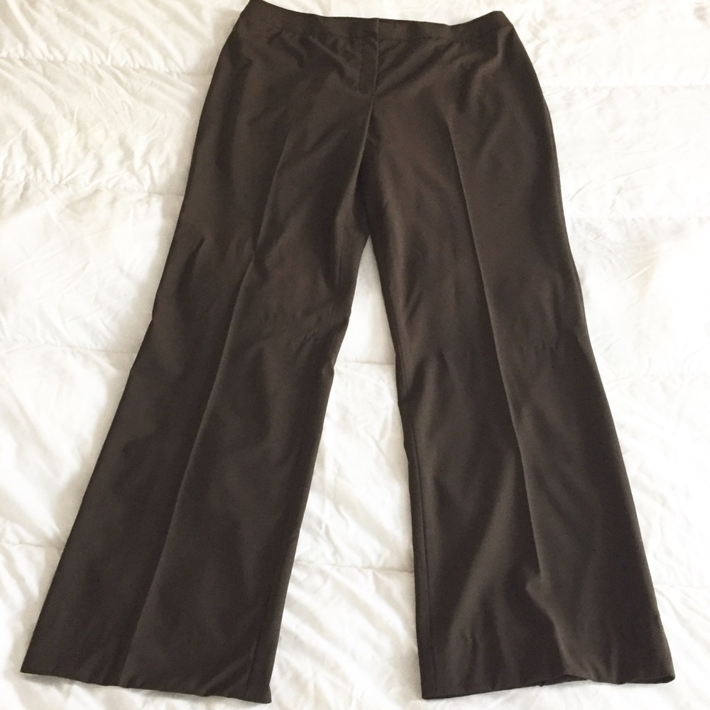 Lafayette 148 Menswear Brown Wide Leg Stretch Wool