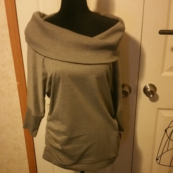 Poof! Tops - NWT gray cowl neck shirt