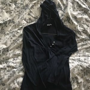 Old navy, navy blue shirt with hood.