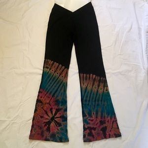 Tie dye slim yoga flare pants