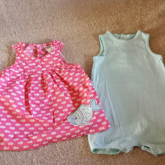 EUC Fish Dress with Coordinating Jumper - Picture 2 of 2