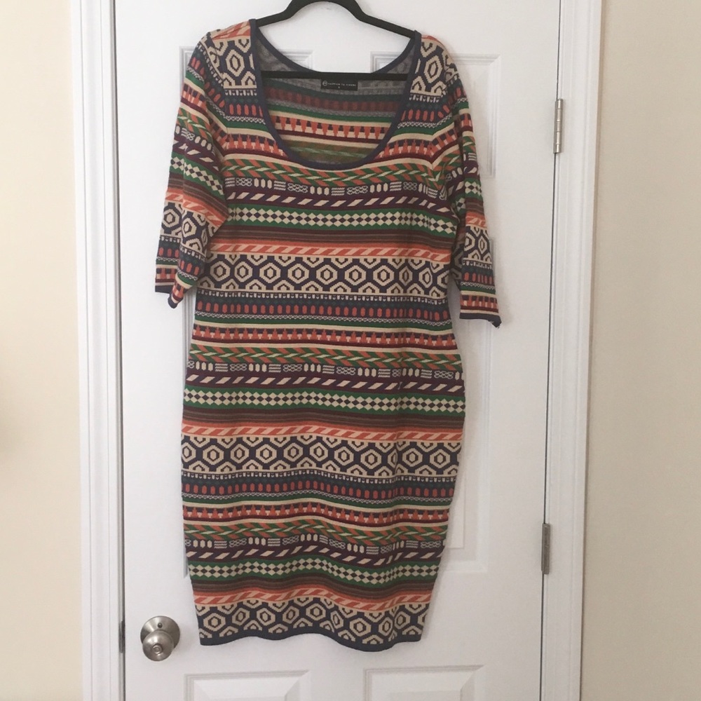 Multi colored sweater dress.