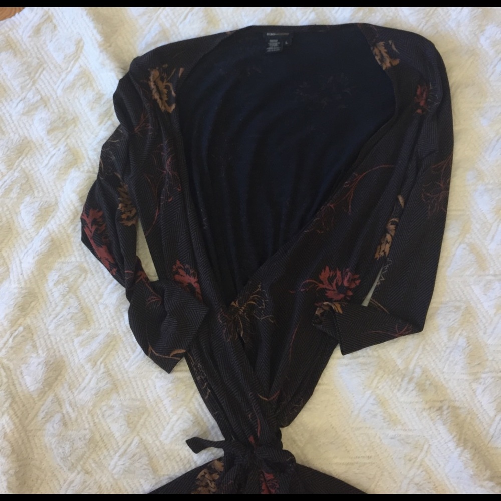 Brown BCBG print wrap dress