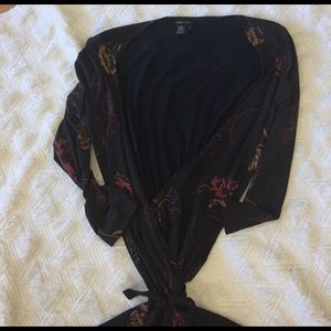 Brown BCBG print wrap dress