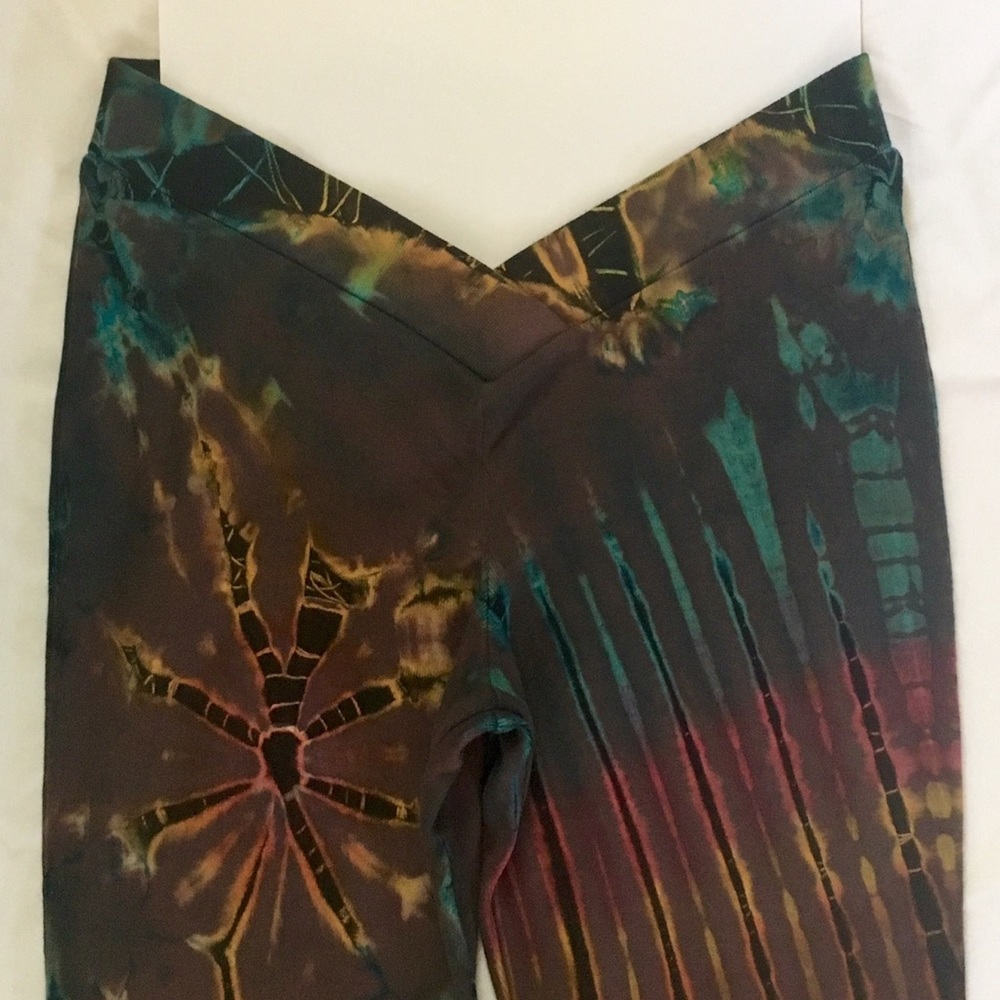Tie dye slim yoga flare pants
