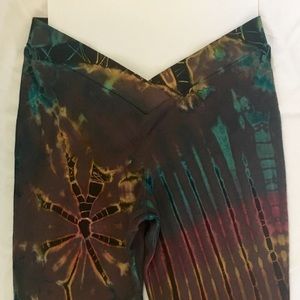 Tie dye slim yoga flare pants