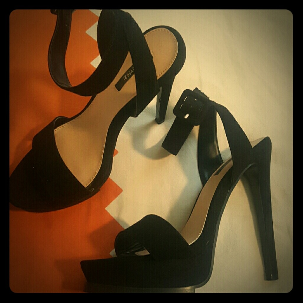 Black Suede Stilettos