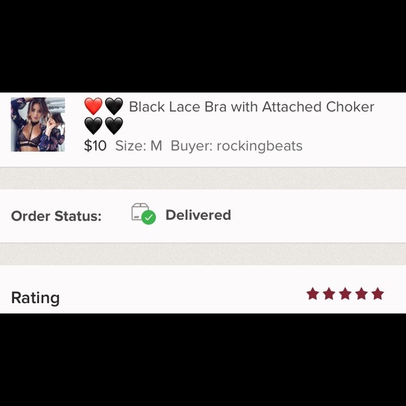 Black Lace Bra with Attached Choker - Picture 5 of 5