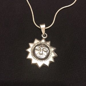 Sterling Silver Sun Pendant and 18" Chain
