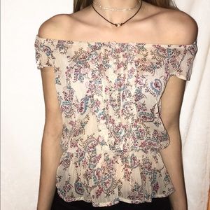 Boho short sleeve blouse