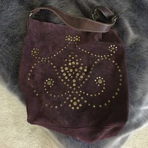 Lucky Brand suede hobo bag