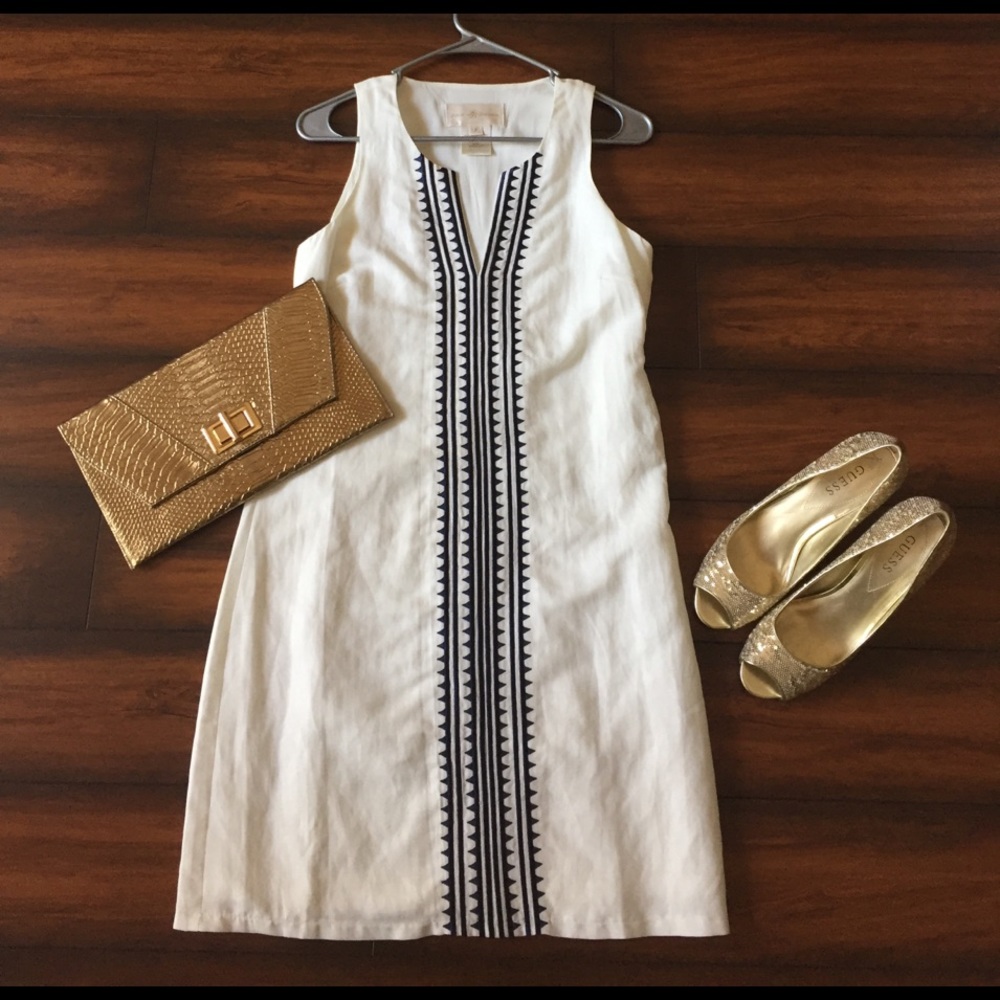 White cotton shift dress