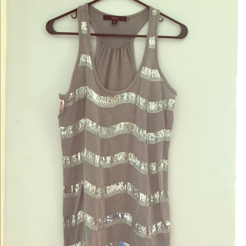 Sequenced/Striped grey tank - Large