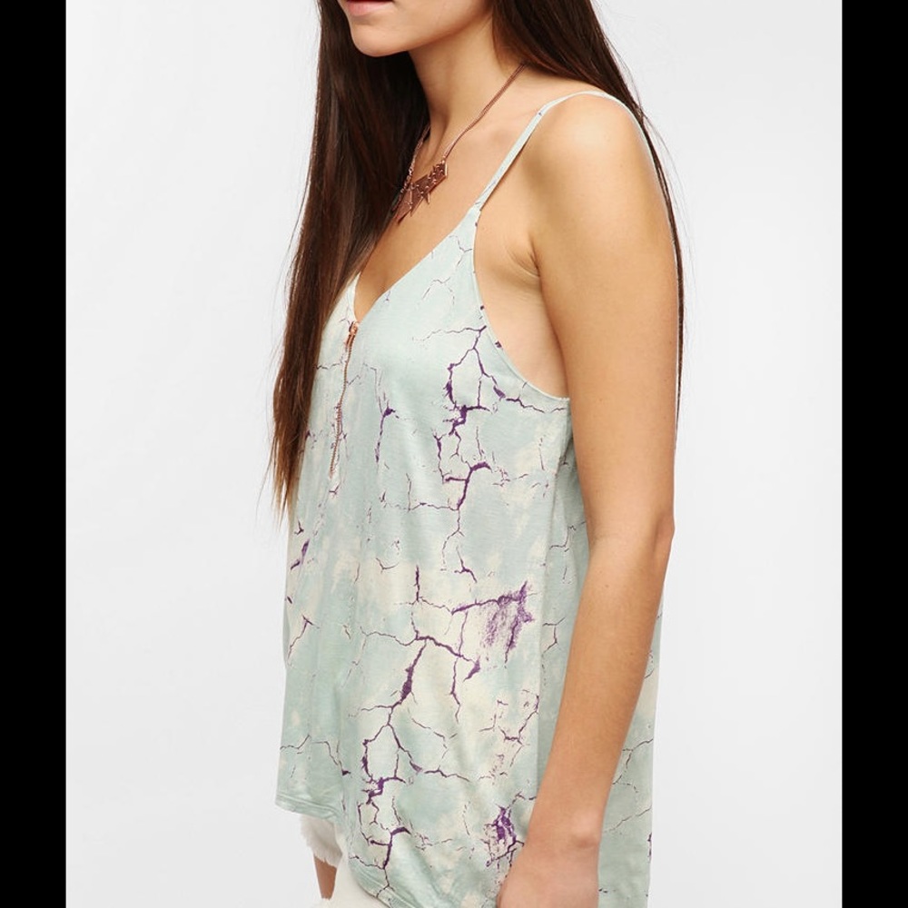 Silence + Noise Zip front Cami tie dye