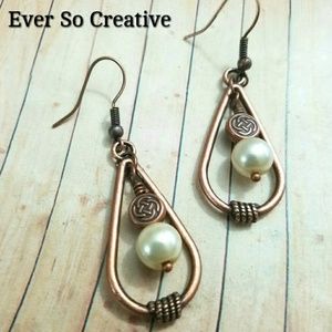 Antique Copper Celtic Earrings