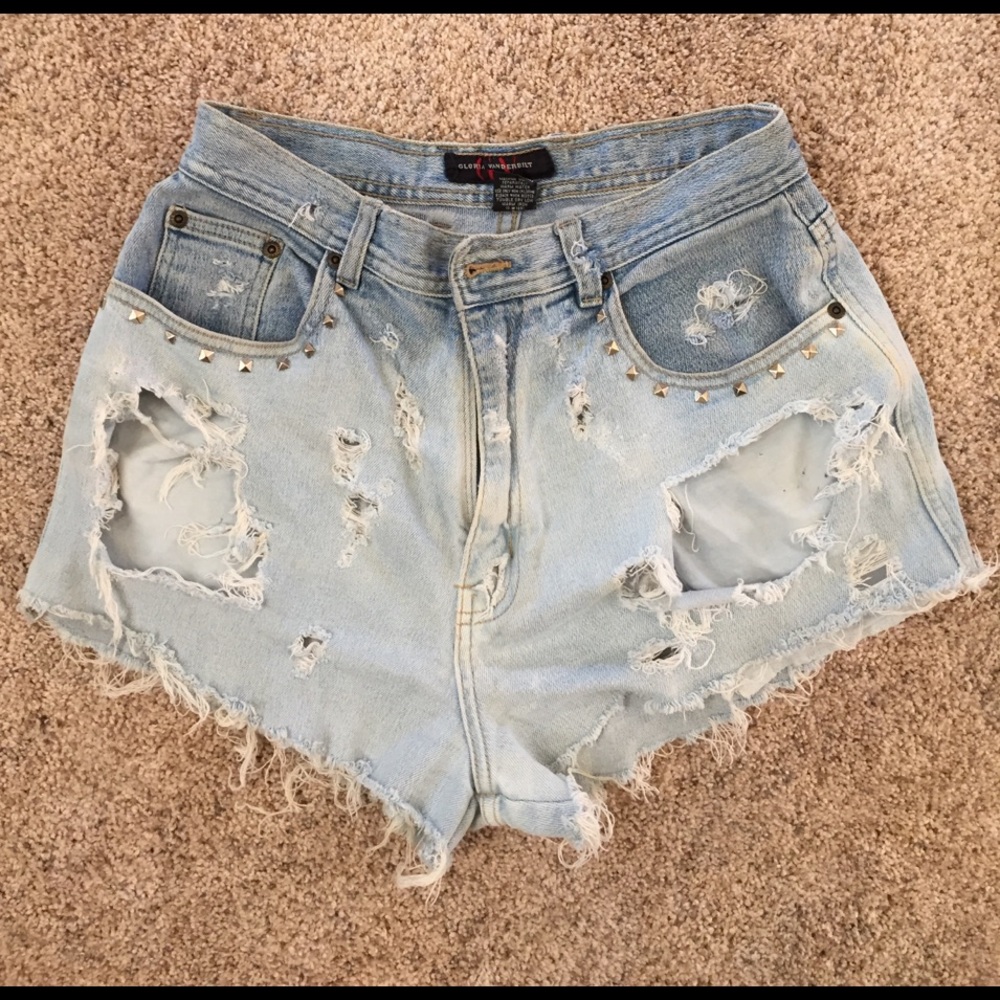 HANDMADE high waisted jean shorts