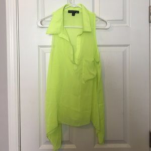 Living Doll Neon Collared Tank Top Size M