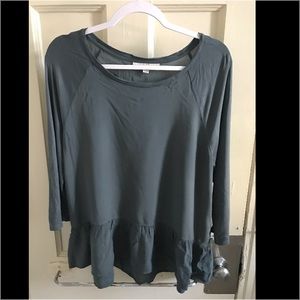 Turquoise Peplum/Ruffle Top