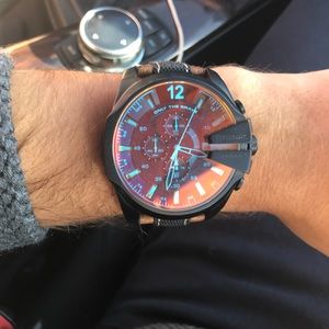 Diesel Tan/Brown Leather Strap Watch!