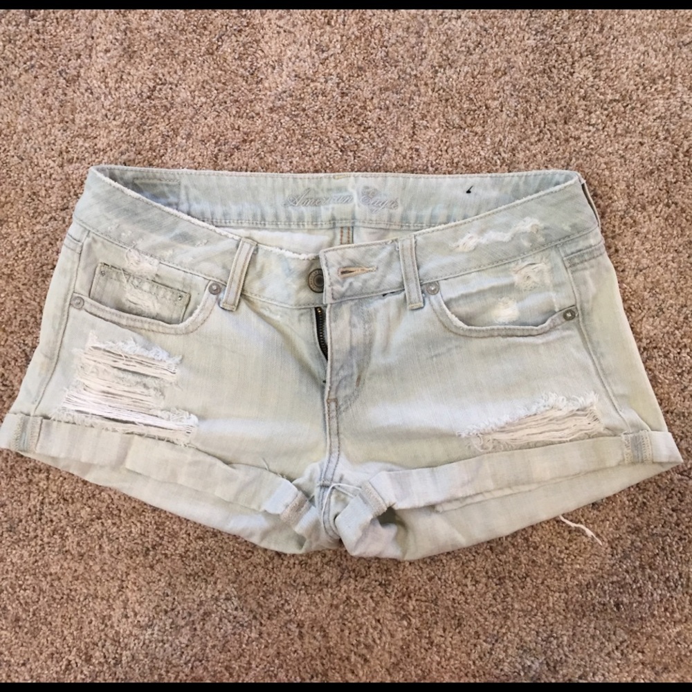Low rise jean shorts