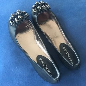 Black charming Charlie flats with beads on top