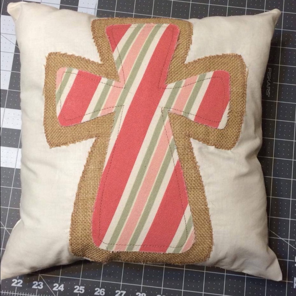 Burlap Rugged Cross Pillows!