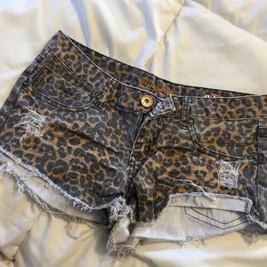 Billabong cheetah print shorts