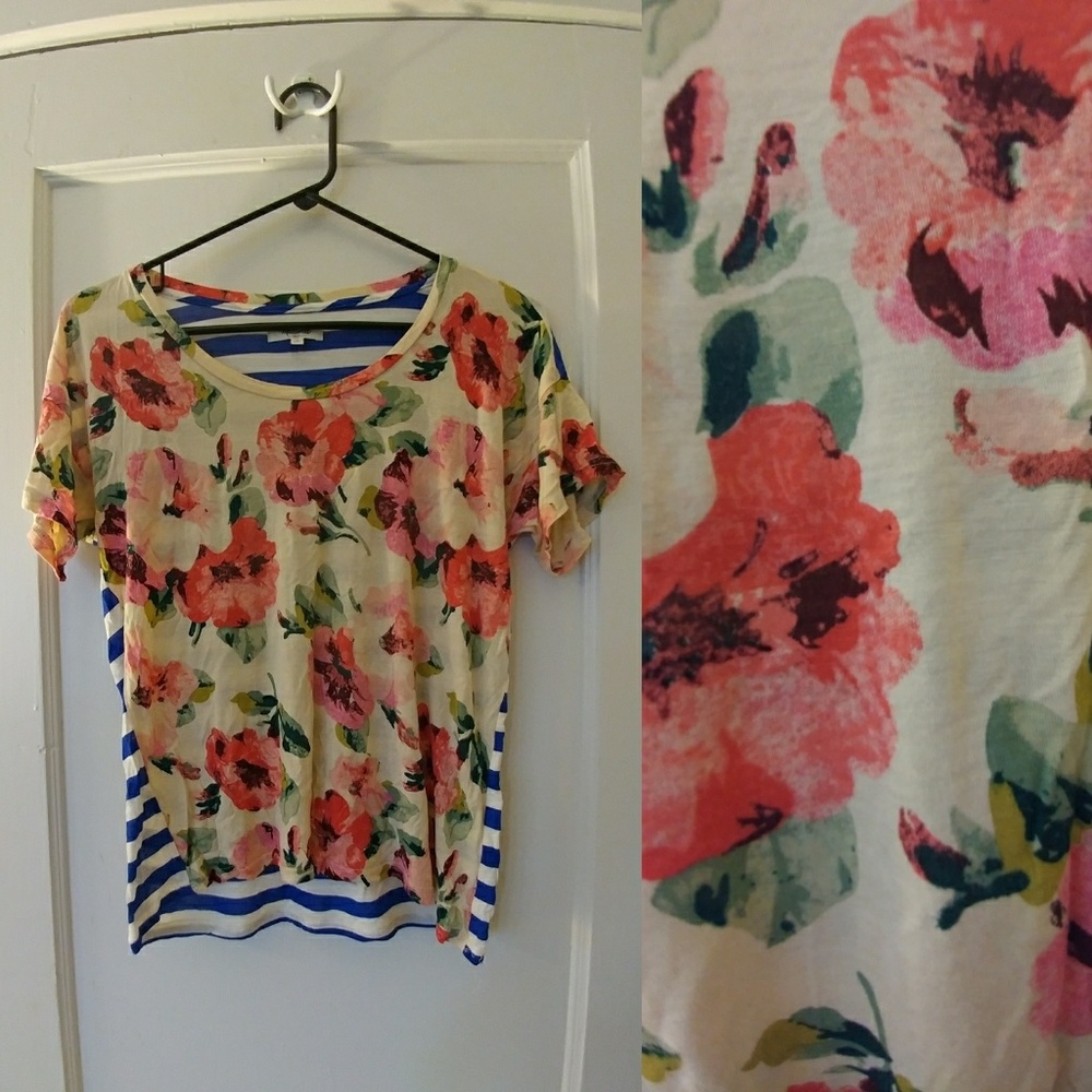 Madewell floral and stripe tee