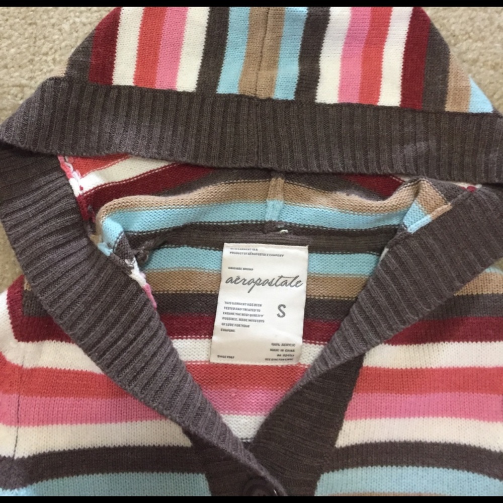 Aeropostale striped sweater hoody S - Picture 2 of 4