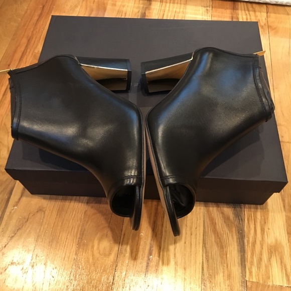 Pure Navy - NWT black leather open toe booties - Picture 4 of 8