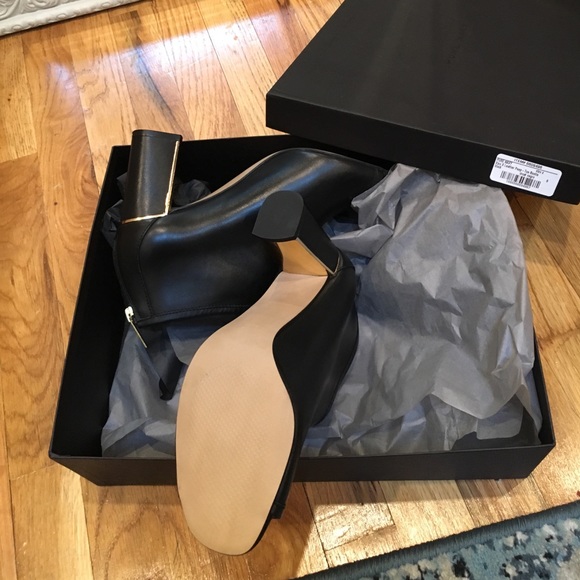 Pure Navy - NWT black leather open toe booties - Picture 7 of 8