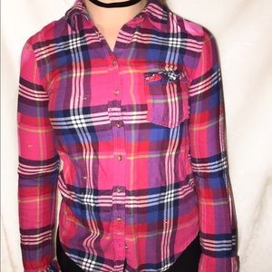 Abercrombie pink and blue flannel!