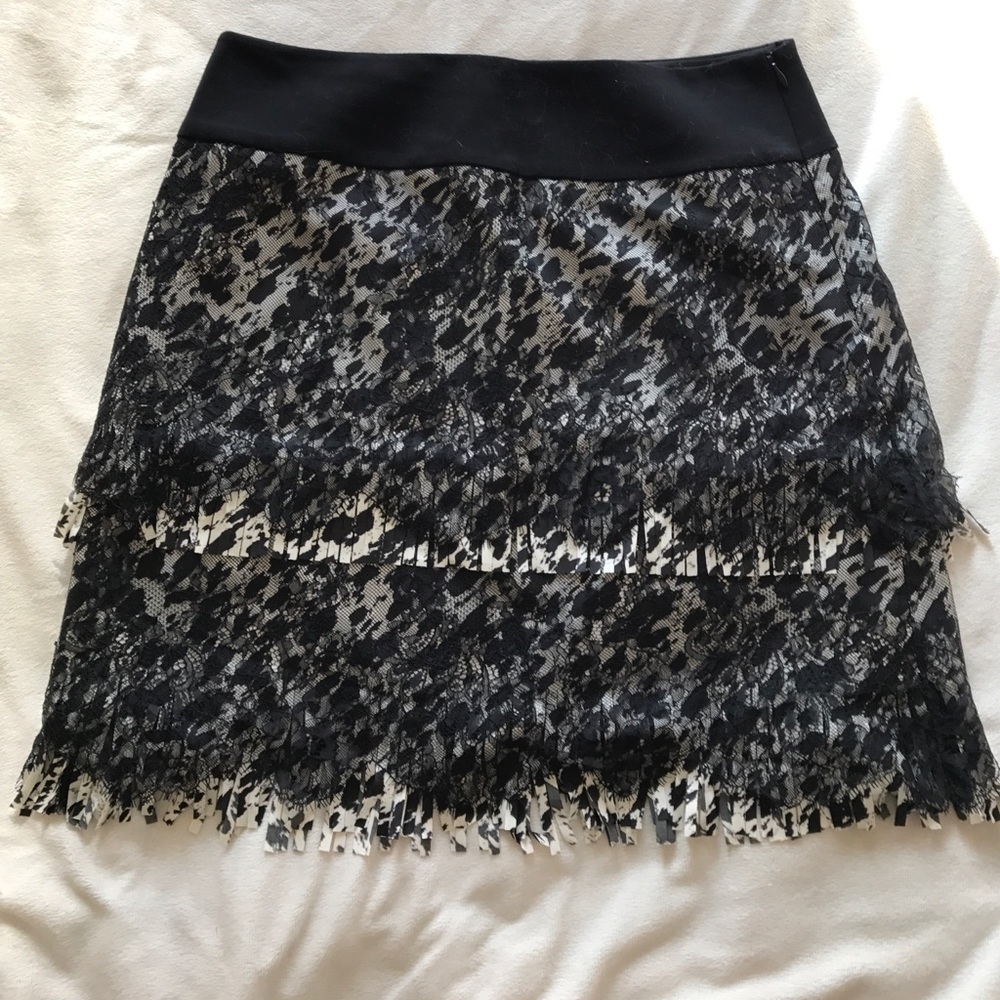 Ann Taylor Lace and Fringe Mini Skirt!