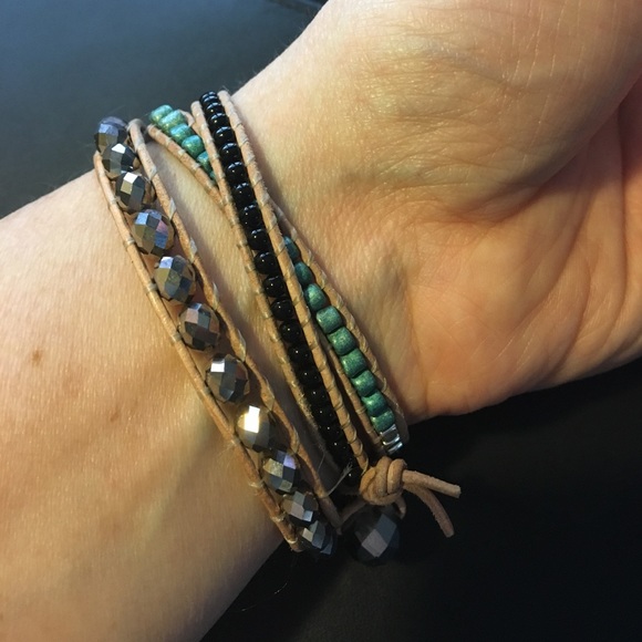 HP🎉3/22🎉🆕Handmade Leather Triple Wrap Bracelet - Picture 2 of 6