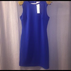 🛍 Royal Blue Gold Spiked Shoulder Dress