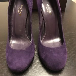 Gucci Suede Purple Heels
