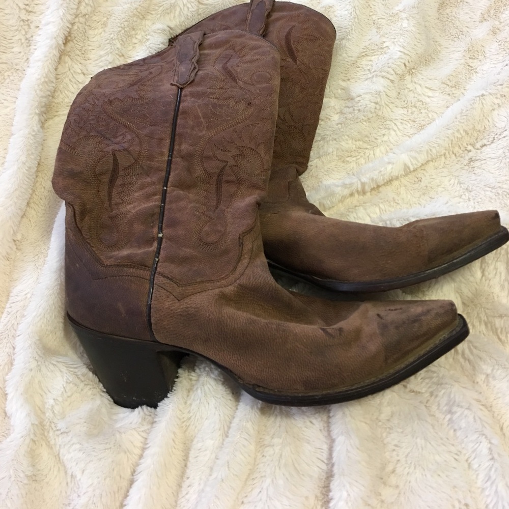 Brown leather Cowboy Boots
