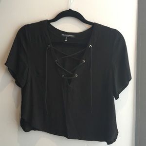 brandy melville lace up top