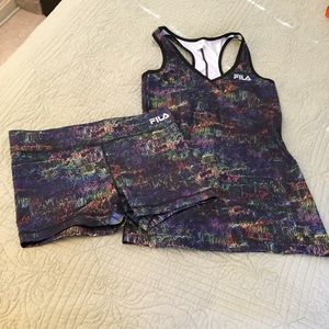 Fila running shorts and tank top