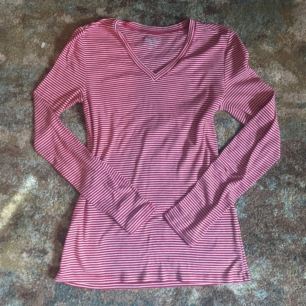 Red and white striped shirt