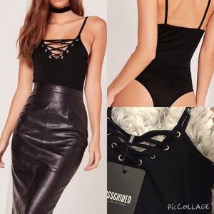 Missguided lace up bodysuit NWT