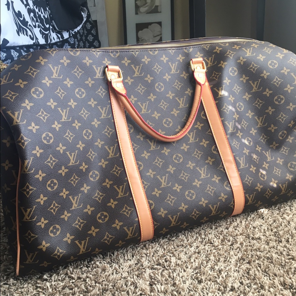 Brown duffel